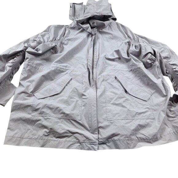 Fabletics Jackets & Blazers - Fabletics Jacket Womens Large Gray Full Zip Hoodie Windbreaker Giana Rain Coat